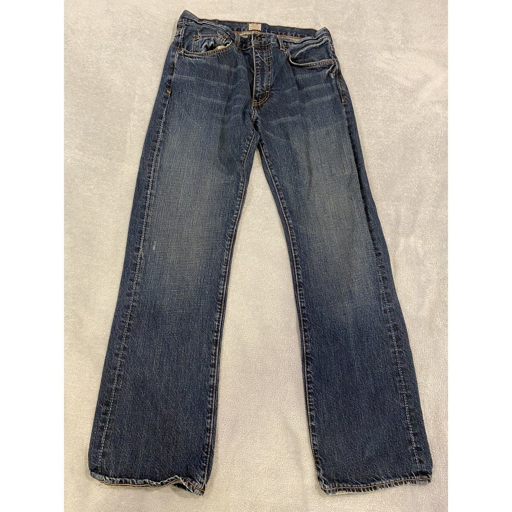 J Crew Jeans Mens 32x32 Blue Dark Wash Denim Measures 32x32 Handmade In Canada